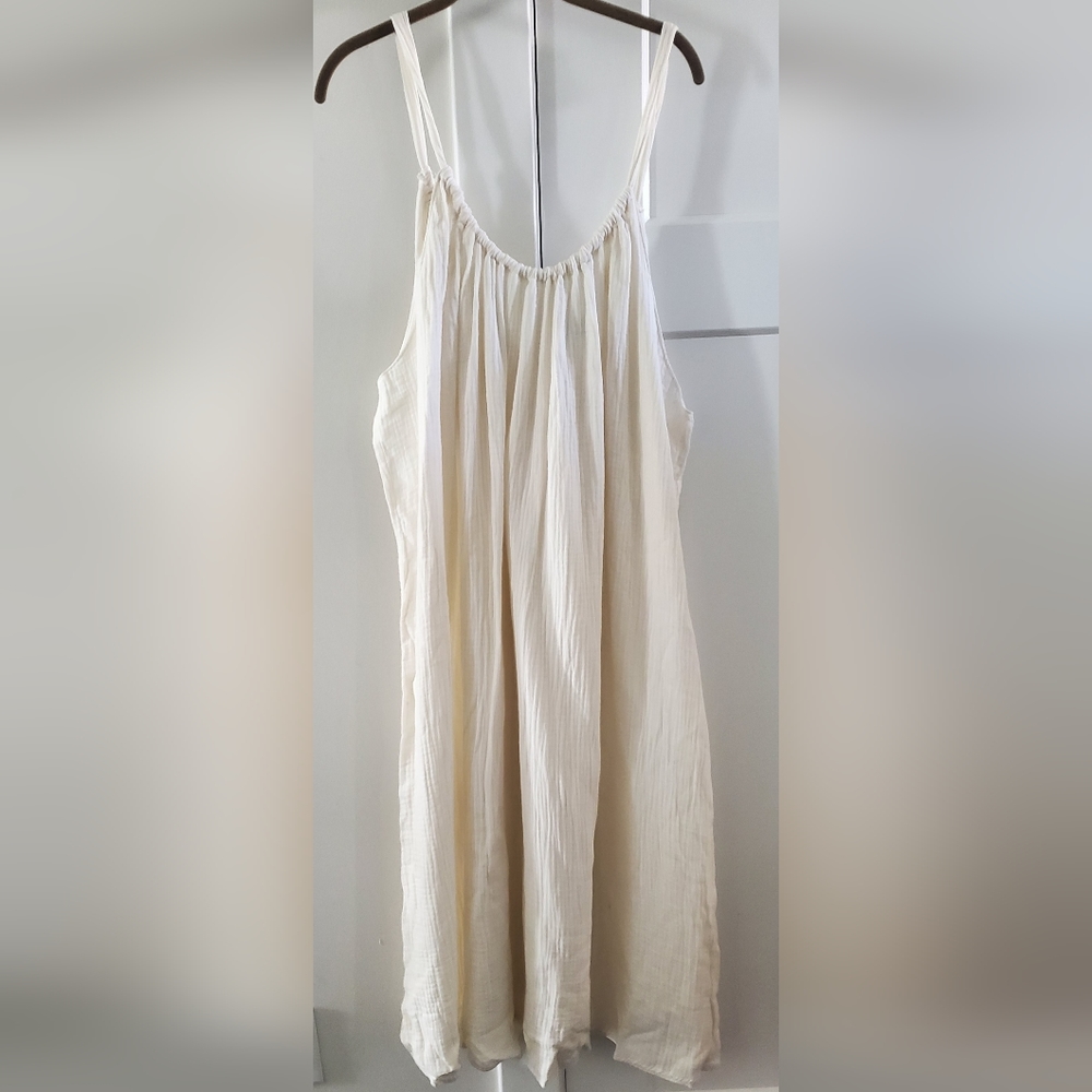 Kona Sol women's creme beach cover-up 1X-2X